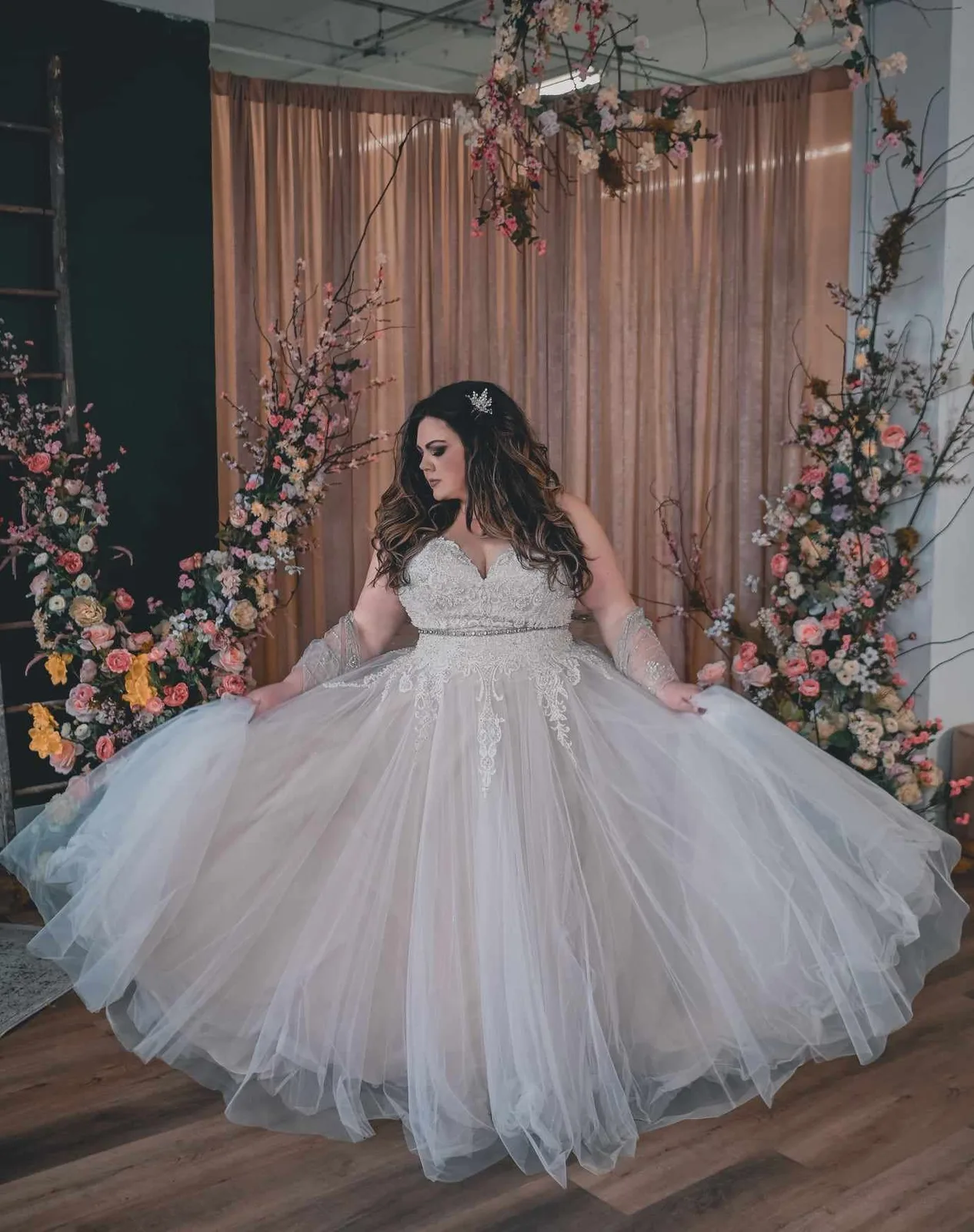 Bride in a classic white ball gown